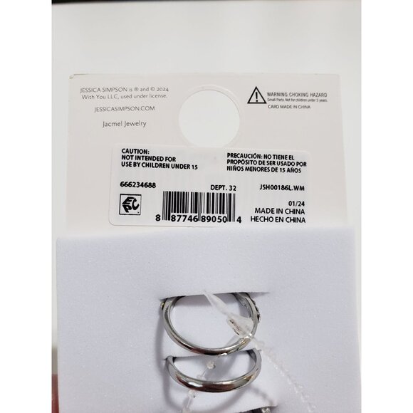 Jessica Simpson Faux Silver Tone  Turquoise Stone Ring Set  Set of 5 - Picture 5 of 7